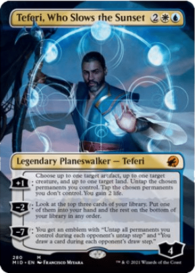 Teferi, Who Slows the Sunset Innistrad Midnight Hunt Alternate Art