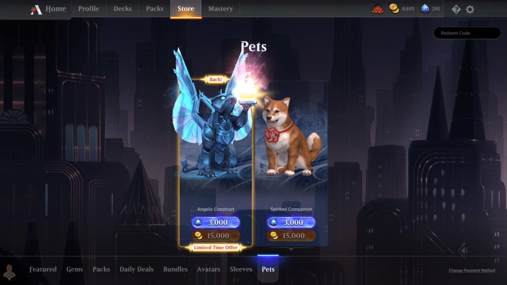 mtg arena pets costs