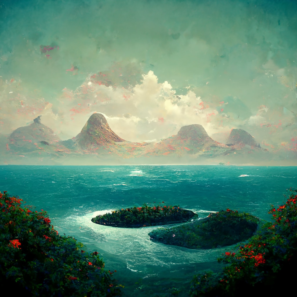 MidJourney Bot AI Generated Island