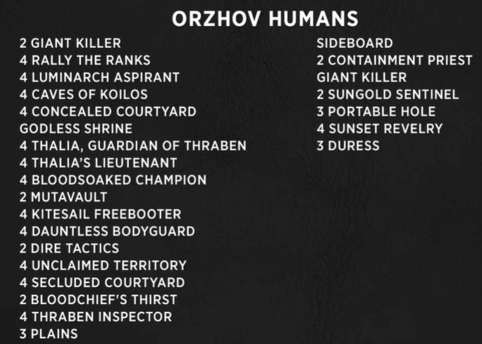 Orzhov humans preconstructed deck