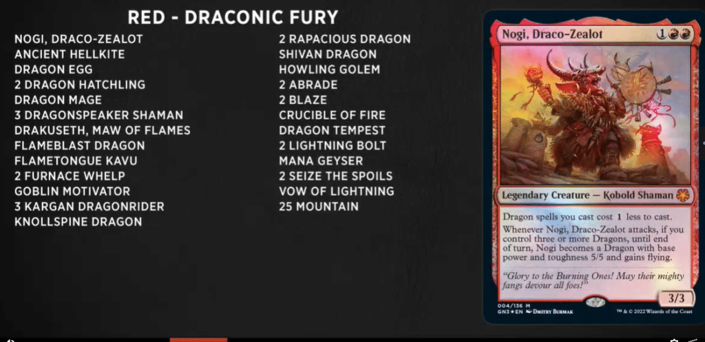 Draconic Fury decklist