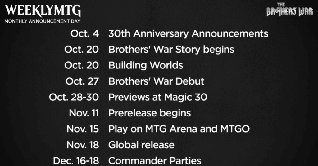 brothers' war schedule