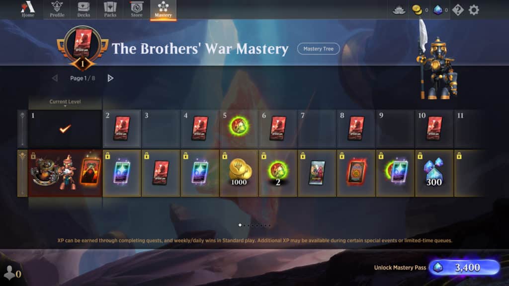 MTG Arena The Brothers War Mastery Pass