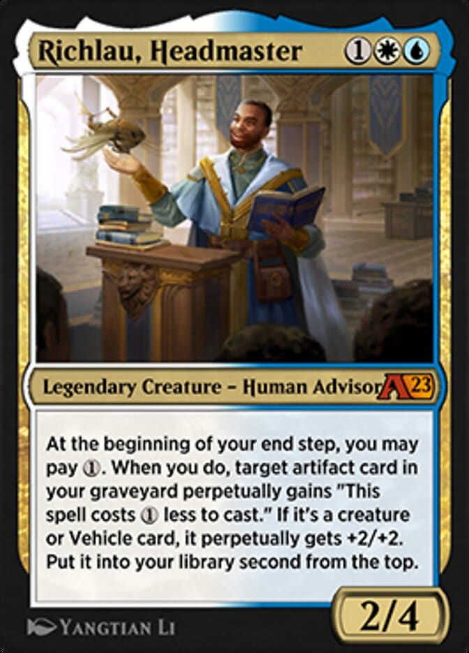 Richlau, Headmaster