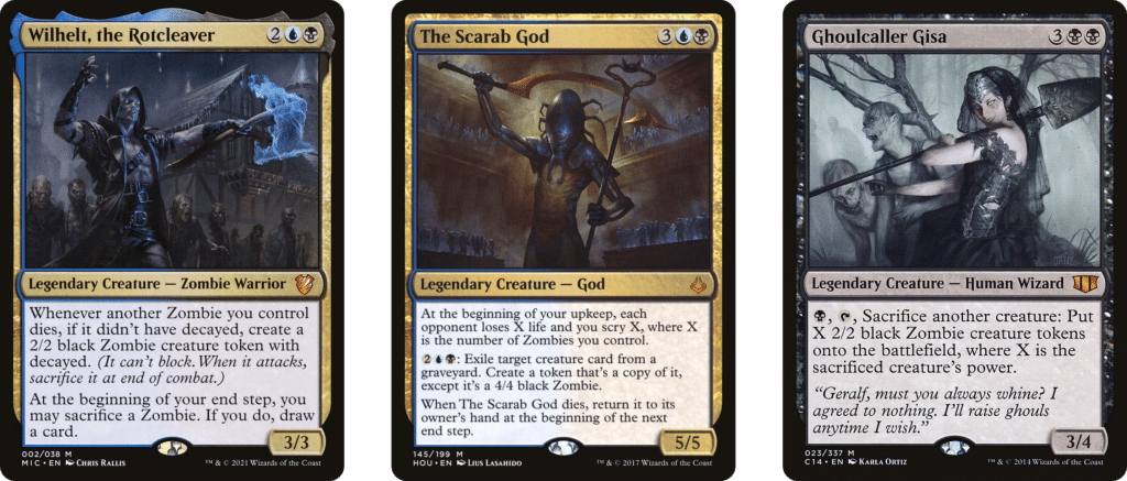 Wilhelt, the Rotcleaver, The Scarab God and Ghoulcaller Gisa