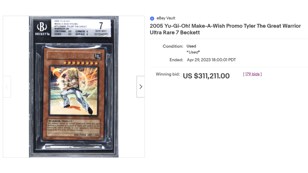 Tyler the Great Warrior eBay listing