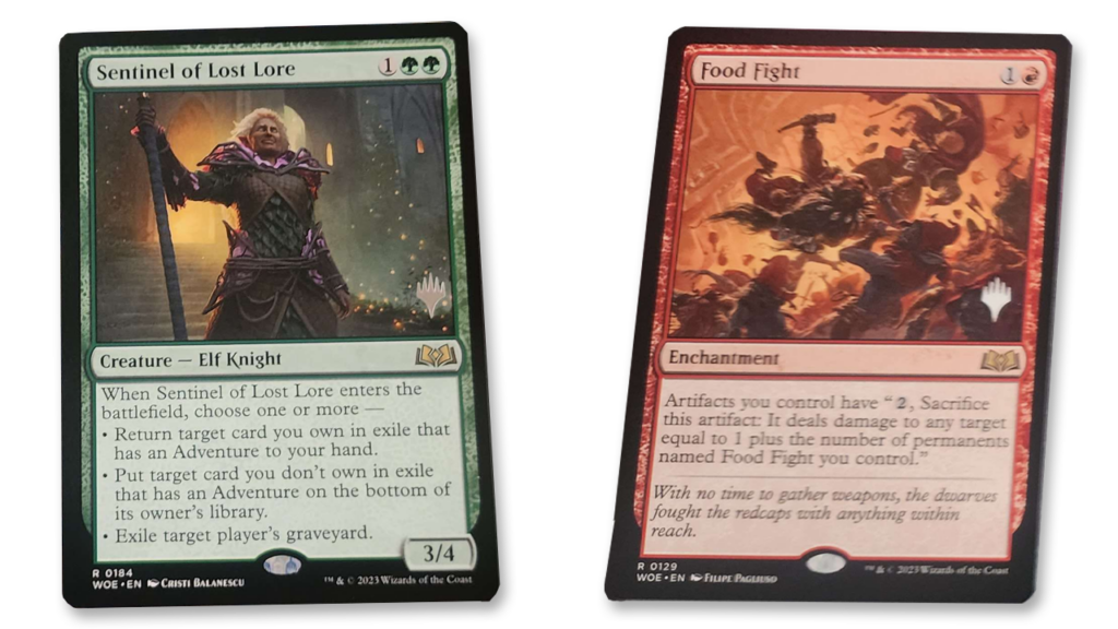 Sentinel of Lost Lore | Food Fight | Wilds of Eldraine Leak