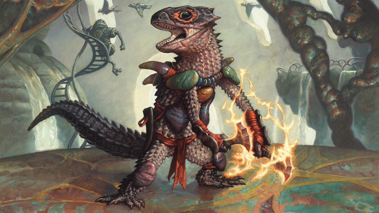 Gev, Scaled Scorch | Bloomburrow | Art by Mark Zug