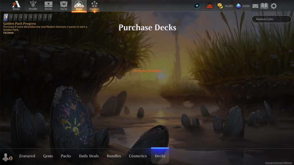 MTG Arena Decks Store Page