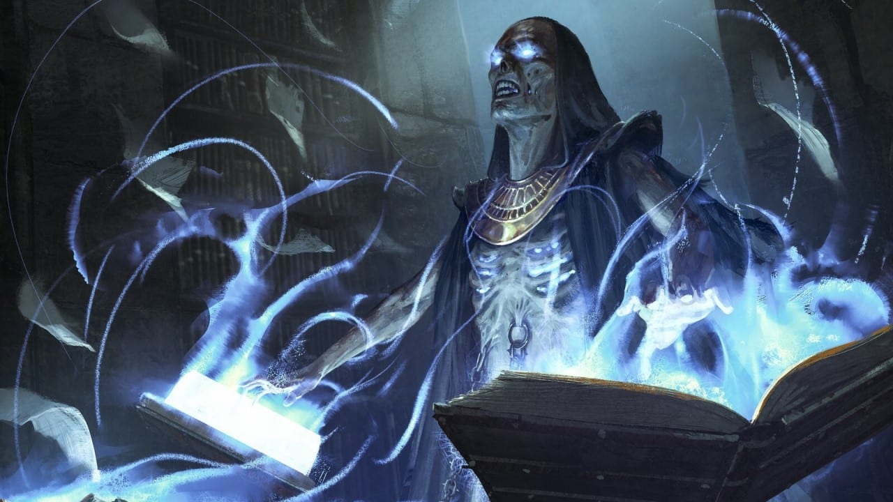 Tomebound Lich | Core Set 2020 | Art by Cristi Balanescu