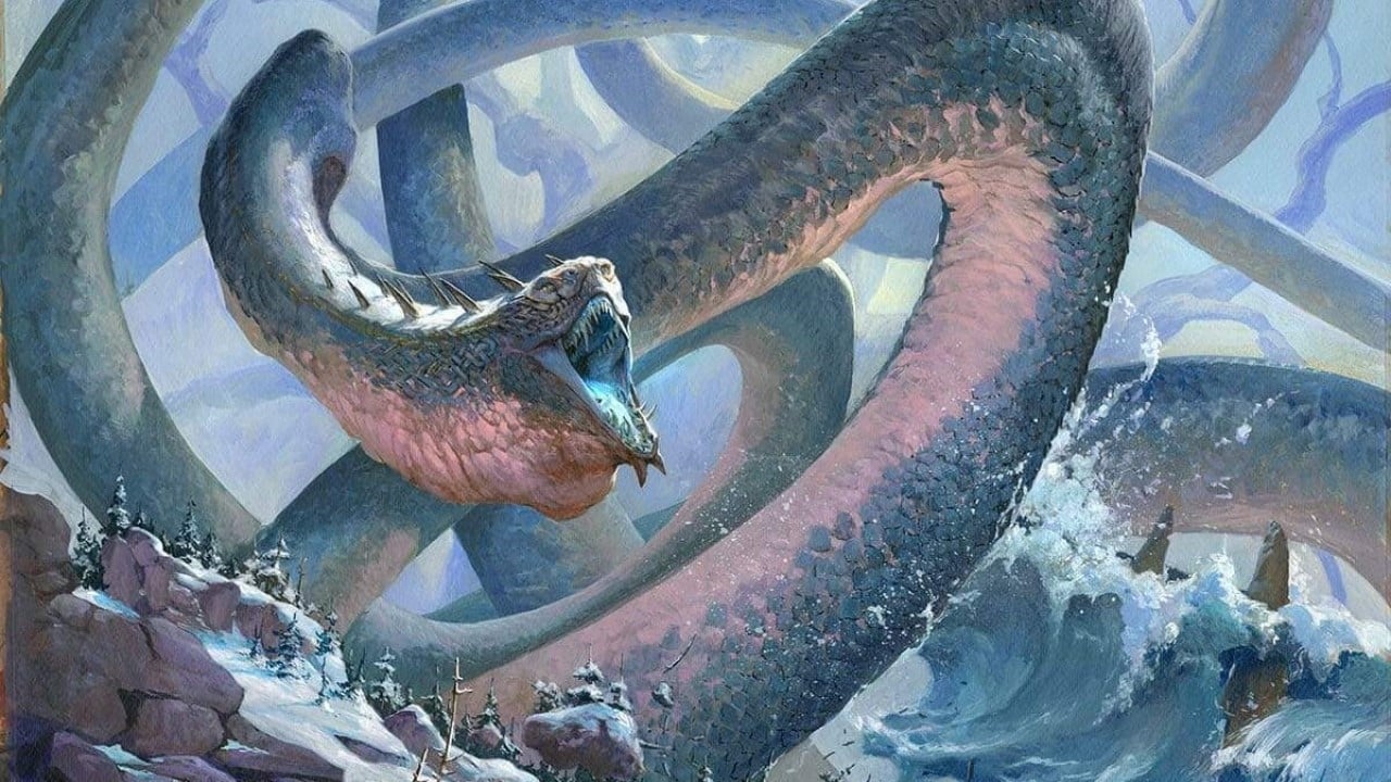 Koma, Cosmos Serpent | Kaldheim | Art by Jesper Ejsing