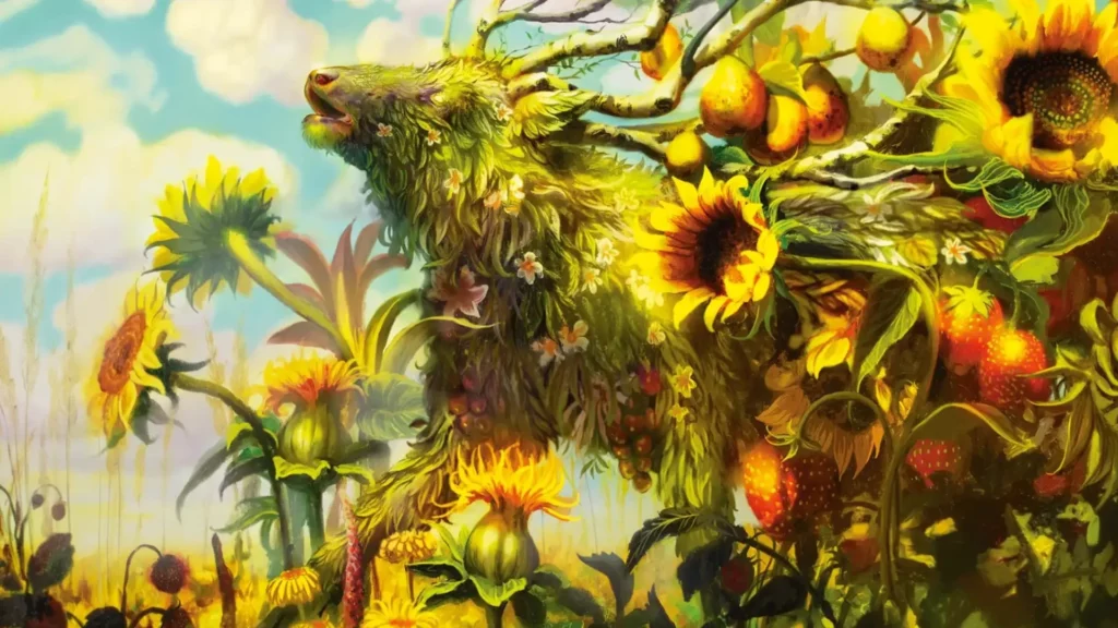 Beza, the Bounding Spring | Bloomburrow | Art by Martin Wittfooth