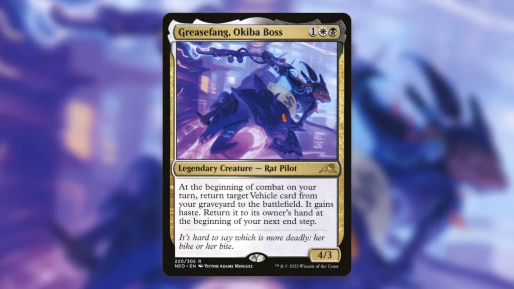 Vehicle Support Cards MTG Greasefang, Okiba Boss