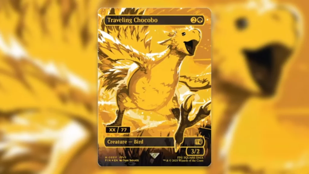 Traveling Chocobo MTG Serialized Golden Version