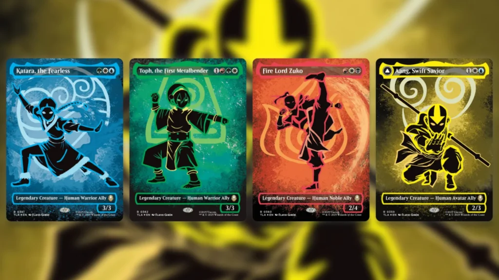 Raised Foil Avatar Aang Neon Ink Cards